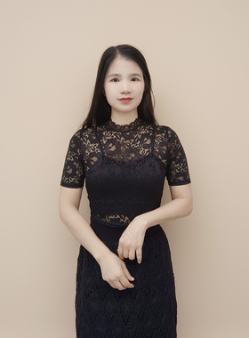 韩版蕾丝半高领小高领无袖短袖女
