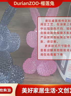 榴莲兔模型卡通可爱桌面摆件家居装饰礼品礼物潮玩透明彩色手办