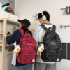 Trendy cool star backpack for men and women, junior high school, high school college student school bag, large capacity leisure sports travel backpack