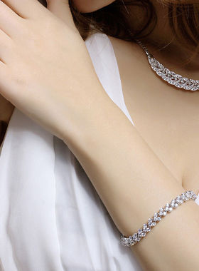 气质罗马手镯刘嘉玲锆石女水晶