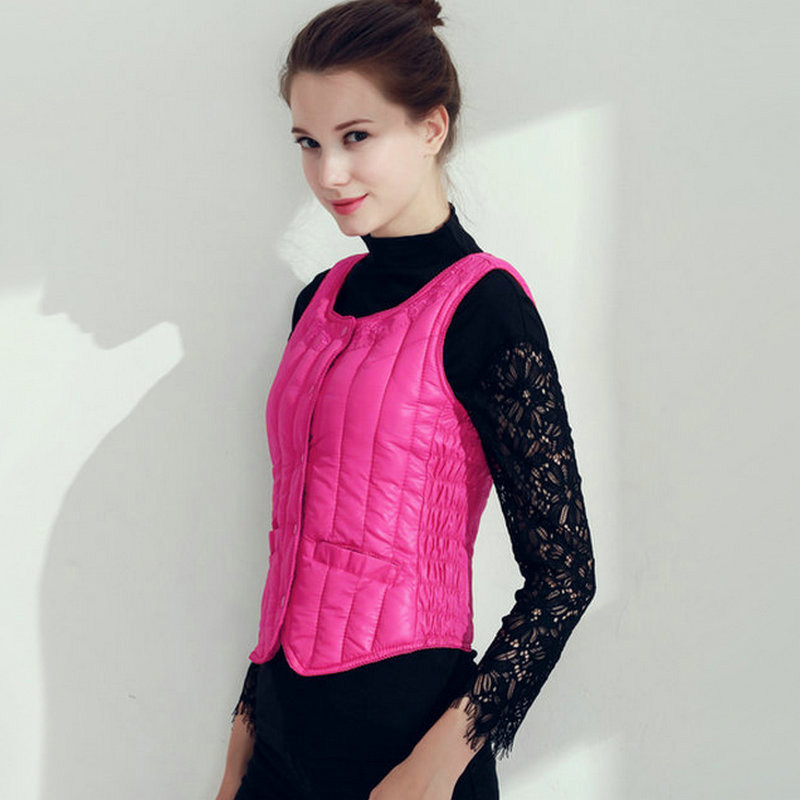 女马甲羽绒棉背心秋冬丝棉衣格子弹力修身显瘦保暖内穿夹棉马夹,淘宝优惠券,粉丝福利购,淘宝优惠卷