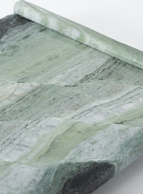 天然丹东绿色大理石托盘酒店样板间茶几饰品摆件家居收纳摆设