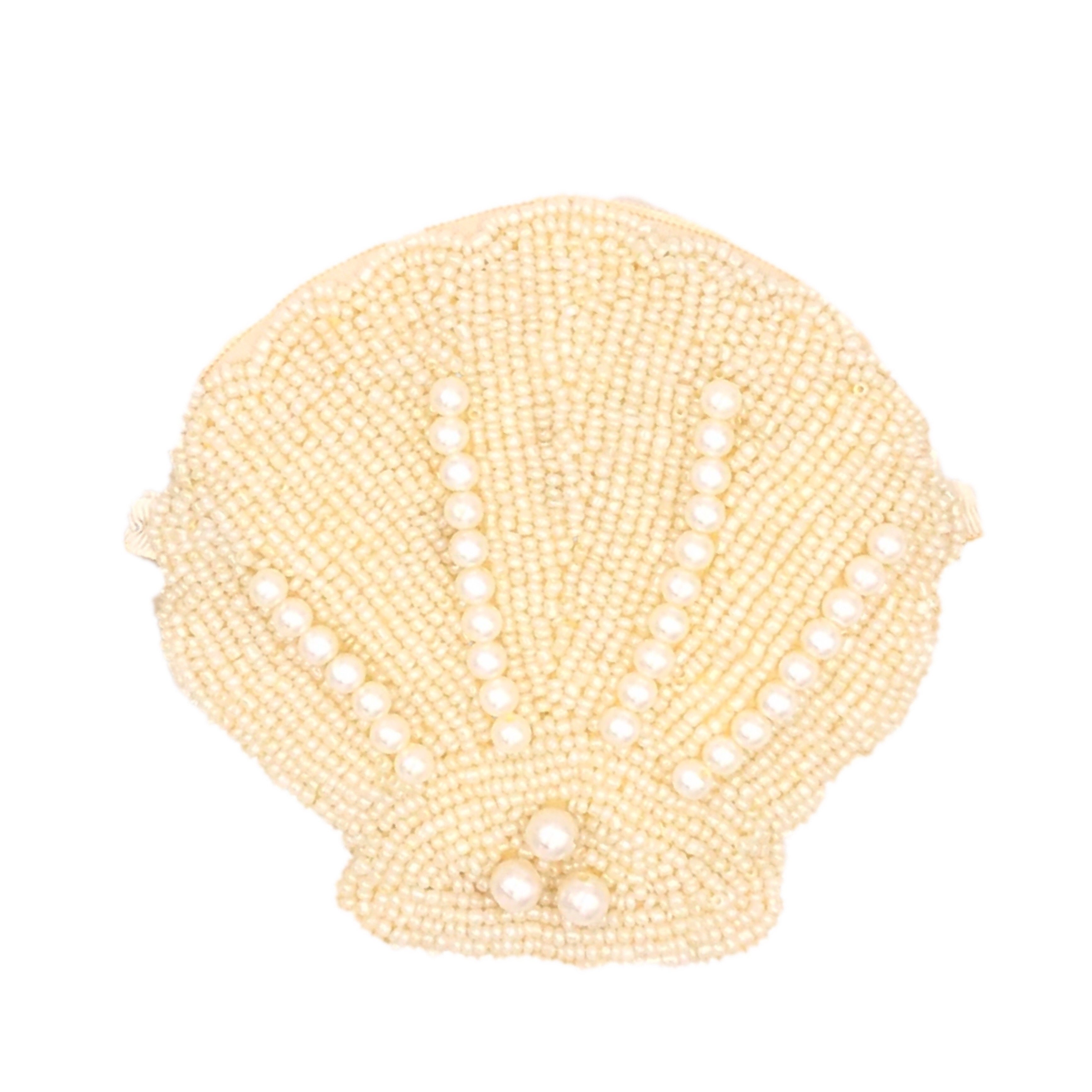 ins贝壳珍珠串珠网红仙女编织包 橙栀女士包袋