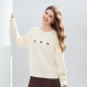 Betu Baitu temperament bow jacquard round neck sweater for women 2025 winter new lazy style sweater