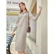 Baitu hooded mid-length casual sweatshirt dress