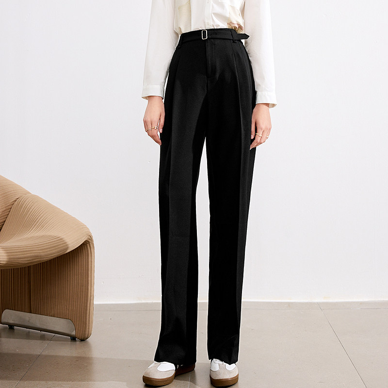 betu百图黑色百搭休闲裤女西装裤2025年秋季新款高腰长裤直筒裤,淘宝优惠券,粉丝福利购,淘宝优惠卷