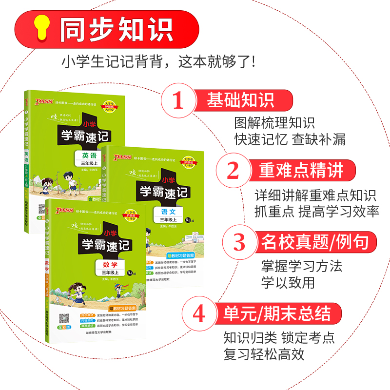 2024春新版 小学学霸速记一二三四年级五六年级下册pass绿卡语文数学英语人教版RJ苏教版SJ科学教科版知识点汇总同步教材解读 - 图2