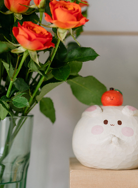 艾集兔年兔子小摆件木雕车载礼物