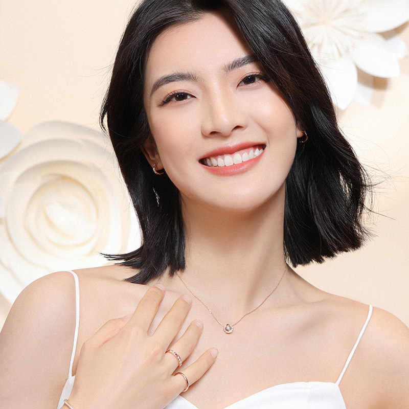 千叶珠宝18k金红宝石时尚闪耀戒指 千叶珠宝手饰