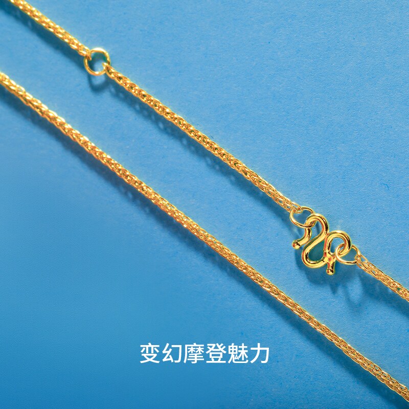 千叶足金肖邦时尚百搭颈饰锁骨链 千叶珠宝颈饰