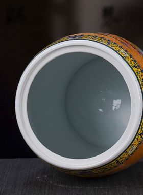 20斤陶瓷米缸景德镇珐琅彩10斤30斤米桶水缸油缸家用防潮虫储存罐
