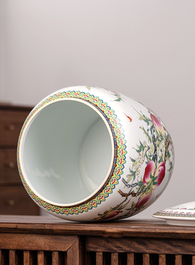 景德镇茶叶缸陶瓷大号高档带盖普洱存白茶饼密封七子饼装家用罐子