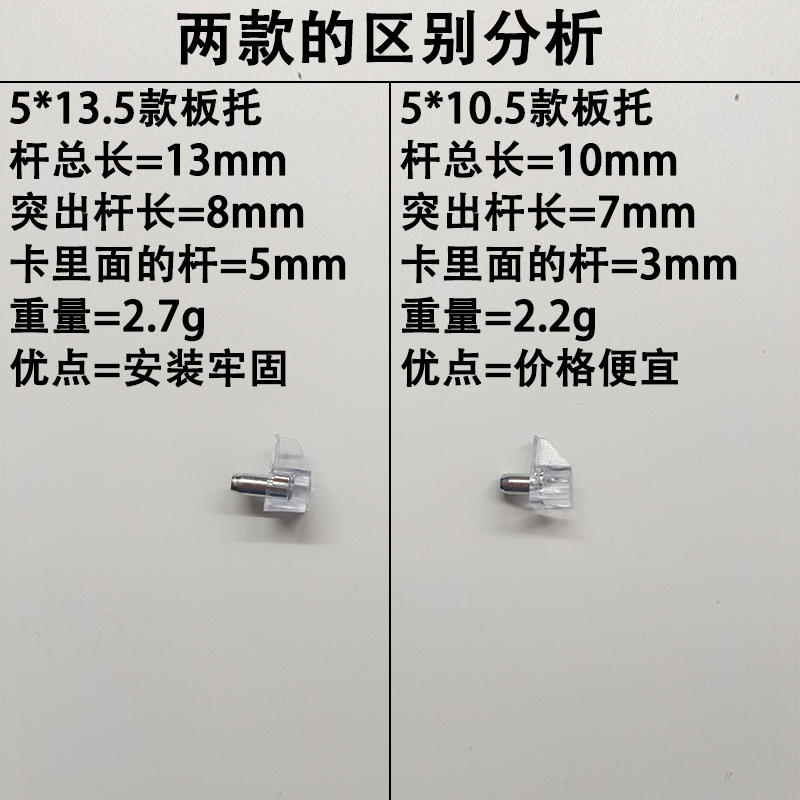 透明层板托白色隔板销塑料三角木板托白色橱柜支撑粒玻璃层板拖 - 图2