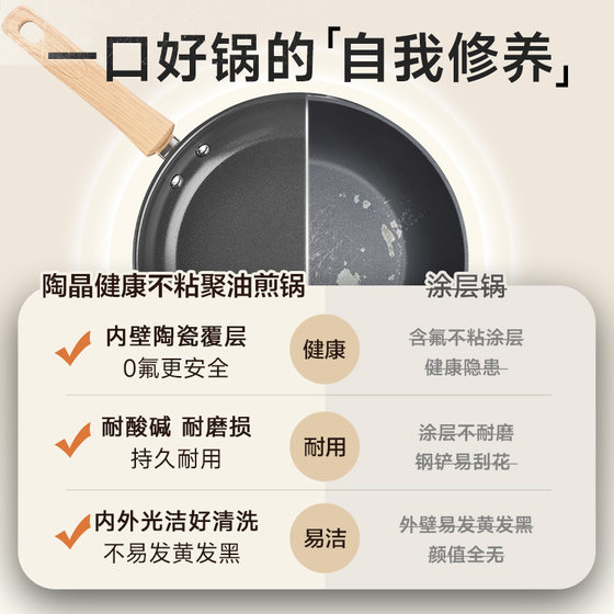 Non-stick pan fluorine-free coating ceramic small frying pan