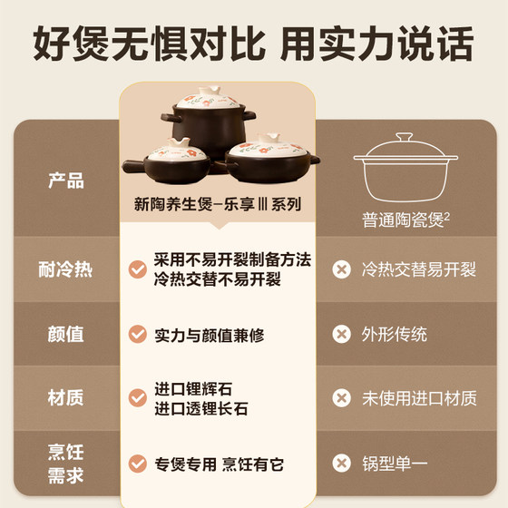 Supor casserole stew pot is dry-cooked, non-cracking and resistant to high temperatures