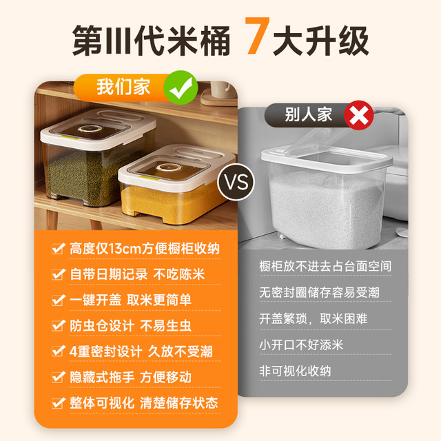 Supor's third generation double sealed rice barrel