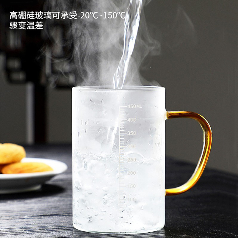 家用成人冲牛奶杯微波炉可加热专用玻璃杯带刻度杯子早餐喝奶水杯 - 图2