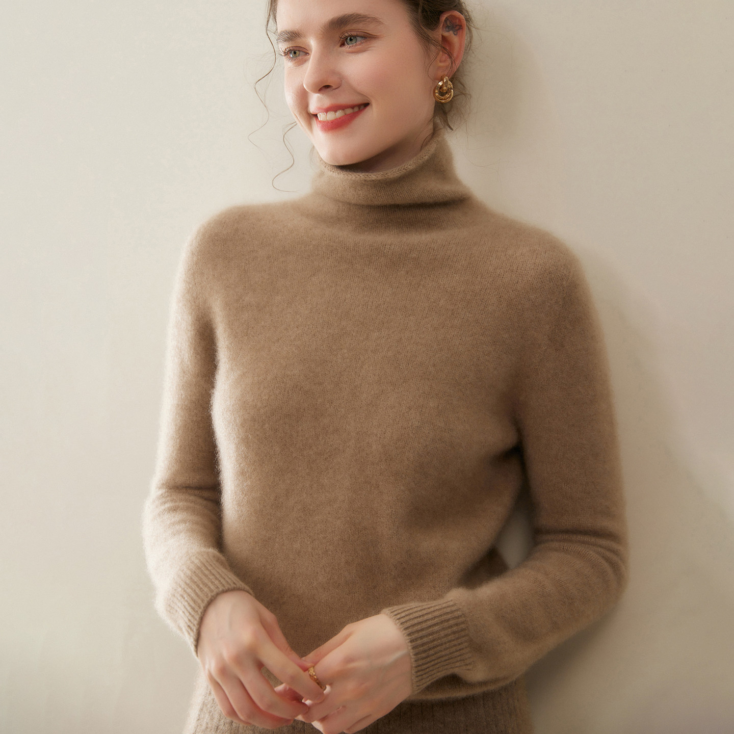 一线成衣山羊绒衫女高领毛衣冬季内搭纯色堆堆领羊绒针织打底衫,淘宝优惠券,粉丝福利购,淘宝优惠卷