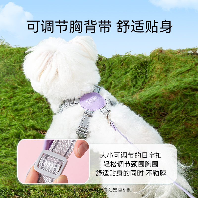 狗狗牵引绳泰迪胸背带中型小型犬遛狗绳子比熊小狗狗背心式狗链子