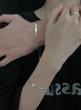 情侣银饰手链一对刻字七夕礼物