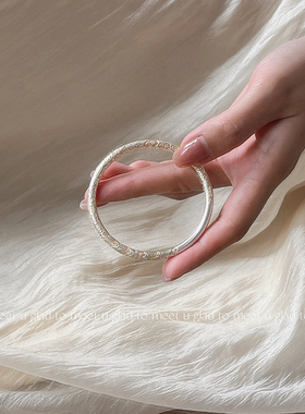 足银999.9不褪色招财猫手镯女