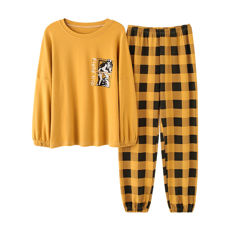 康谊长袖纯棉套装春秋情侣全棉睡衣 康谊深圳睡衣/家居服套装