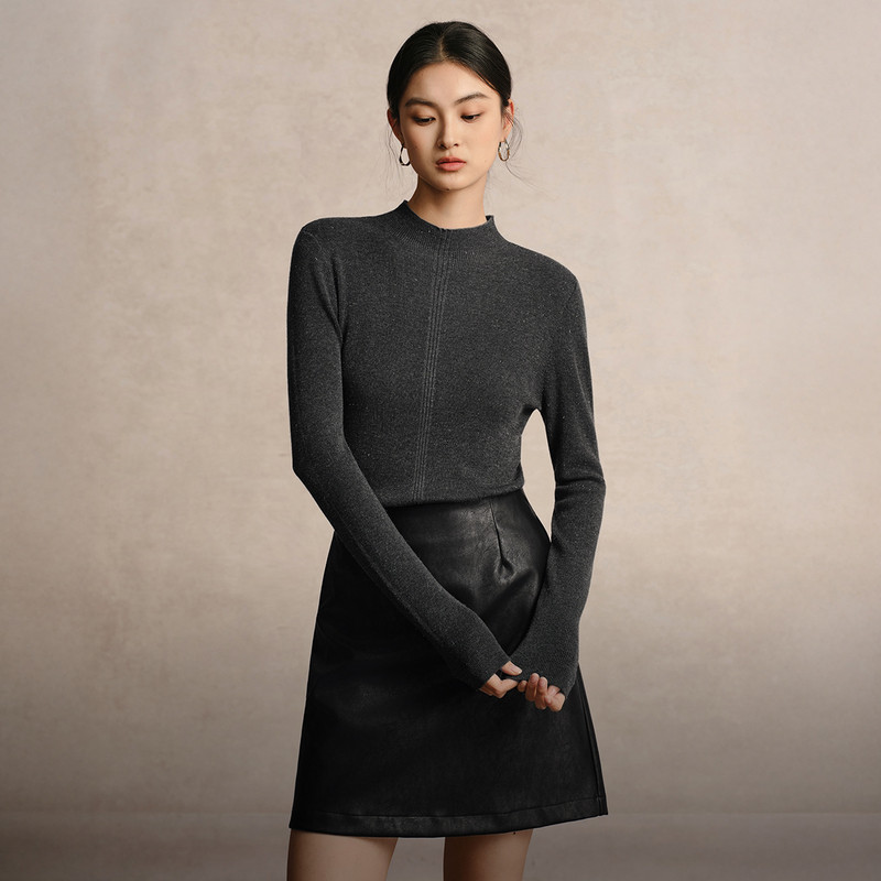 【专柜买手珠珠】亦谷半高领针织衫女秋冬白色打底上衣内搭毛衣,淘宝优惠券,粉丝福利购,淘宝优惠卷