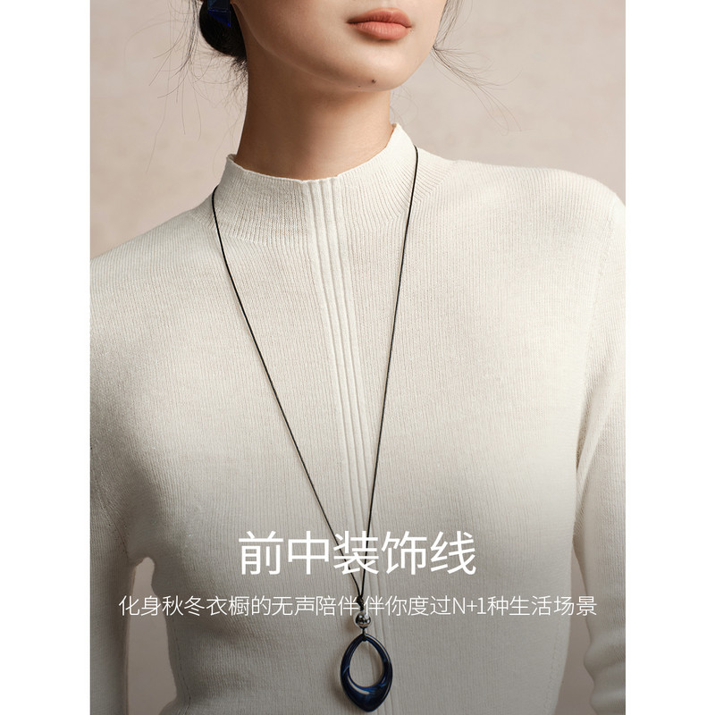 【专柜买手珠珠】亦谷半高领针织衫女秋冬白色打底上衣内搭毛衣,淘宝优惠券,粉丝福利购,淘宝优惠卷