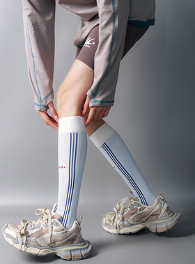 ROUJOY|vintage运动风白蓝压力秋季女骑行户外登山健身跑步小腿DF