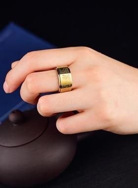 灵子实经文戒指十二生肖八大守护转动指环本命佛可旋转心经食指环