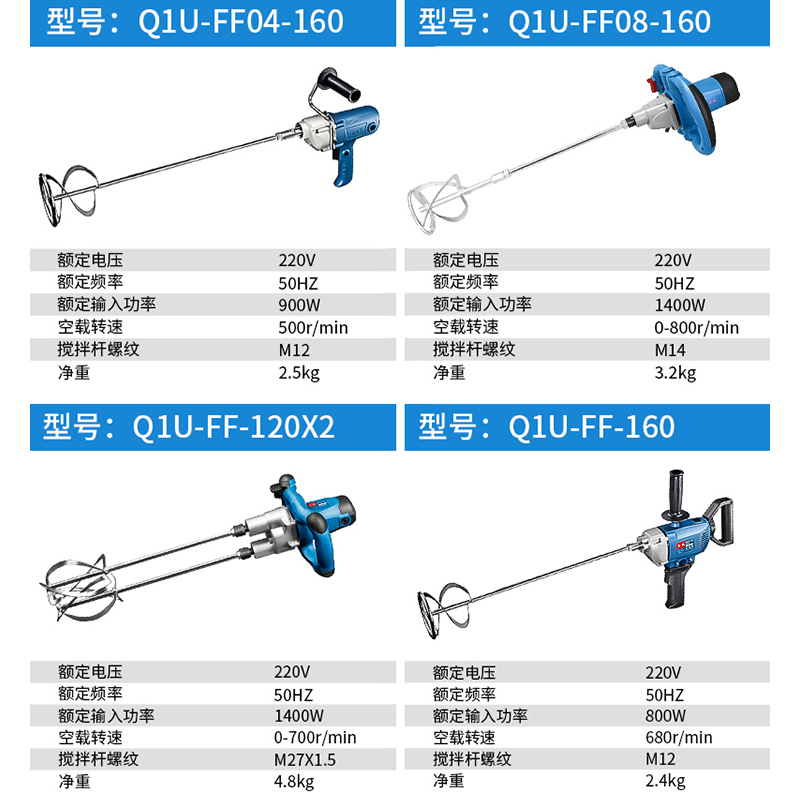 东成搅拌机电动工具搅拌钻油漆涂料专用Q1U-FF02/04/05-160 - 图2