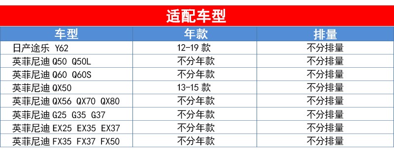 适配英菲尼迪QX50Q50L G25G35 FX35/37EX25途乐Y62空调滤芯格清器 - 图0