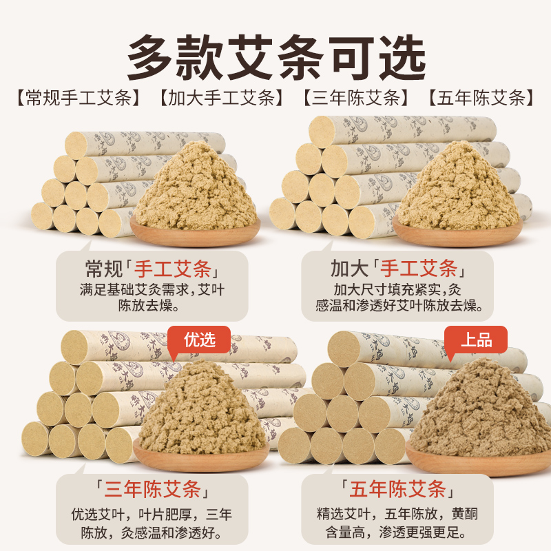 艾条纯艾草正品官方旗舰店艾灸柱棒雷火灸熏香家用非蚊香棒十年陈 - 图0