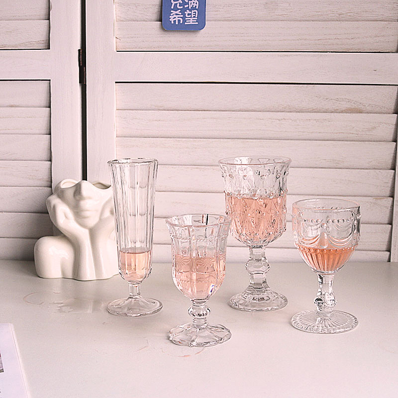 简约风ins高脚玻璃杯威士忌红酒杯葡萄酒香槟杯甜酒鸡尾酒杯耐热 - 图1