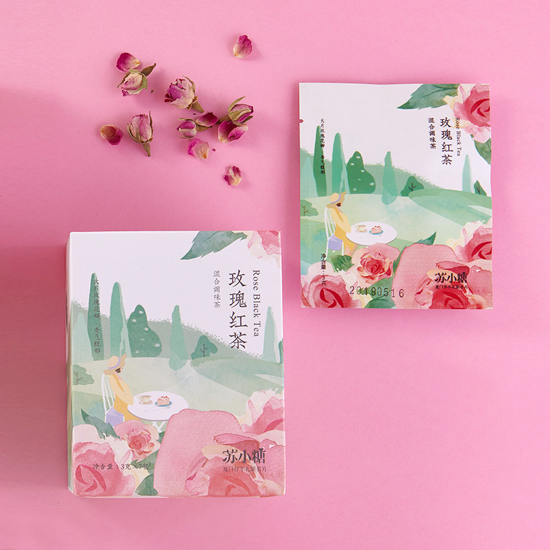 苏小糖玫瑰红茶花茶礼盒3g / 7茶包 苏小糖组合型花茶
