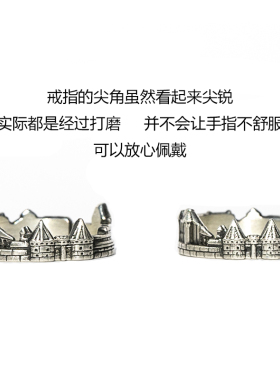 垂直男女925纯银原创情侣戒指