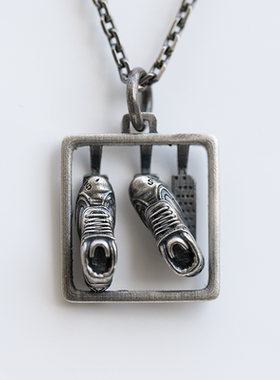 垂直男纯银原创设计吊坠