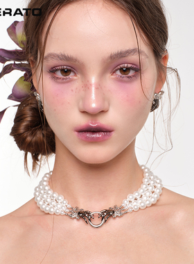 LNERATO缎带珍珠手套项链