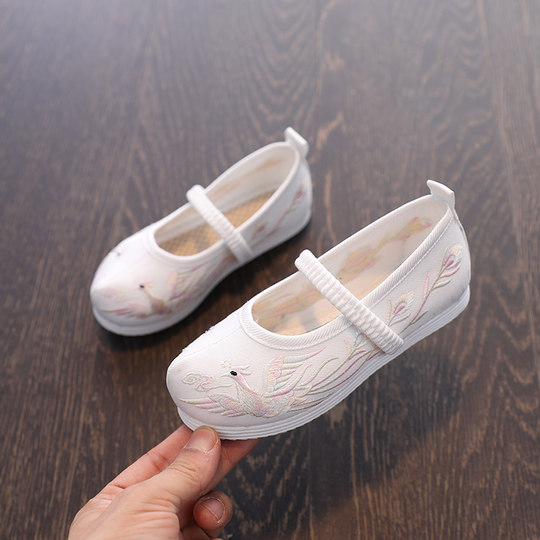 Детская вышитая обувь, тканевая обувь для девочек и бархатная обувь Hanfu.