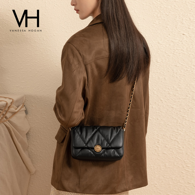 VH女包蓬蓬软包高级感柔软褶皱菱格方包百搭腋下包牛皮单肩斜挎包,淘宝优惠券,粉丝福利购,淘宝优惠卷