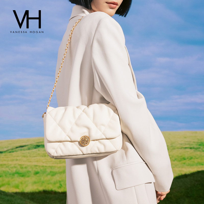 VH女包蓬蓬软包高级感柔软褶皱菱格方包百搭腋下包牛皮单肩斜挎包,淘宝优惠券,粉丝福利购,淘宝优惠卷