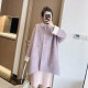 Purple mid-length double-sided cashmere woolen coat