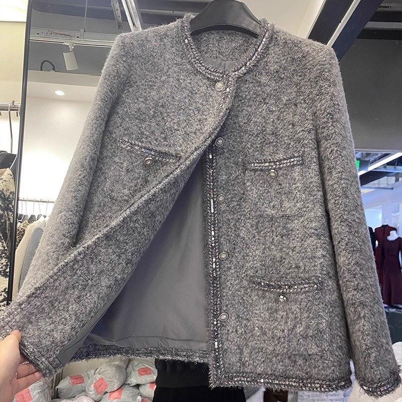 爵莱菲大码高级感小香风外套女羊毛呢加厚轻薄羽绒内胆女款短款,淘宝优惠券,粉丝福利购,淘宝优惠卷