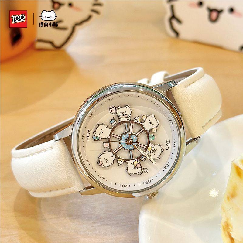 ZGO正港线条小猫手表女初高中学生儿童女孩只看时间女生生日礼物,淘宝优惠券,粉丝福利购,淘宝优惠卷