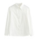 Camisa de algodón blanca camisa interior sencilla de mujer de manga larga