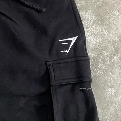 gym_shark毛圈运动健身训练日常运动休闲鲨鱼短裤休闲黑色五分裤 - 图1