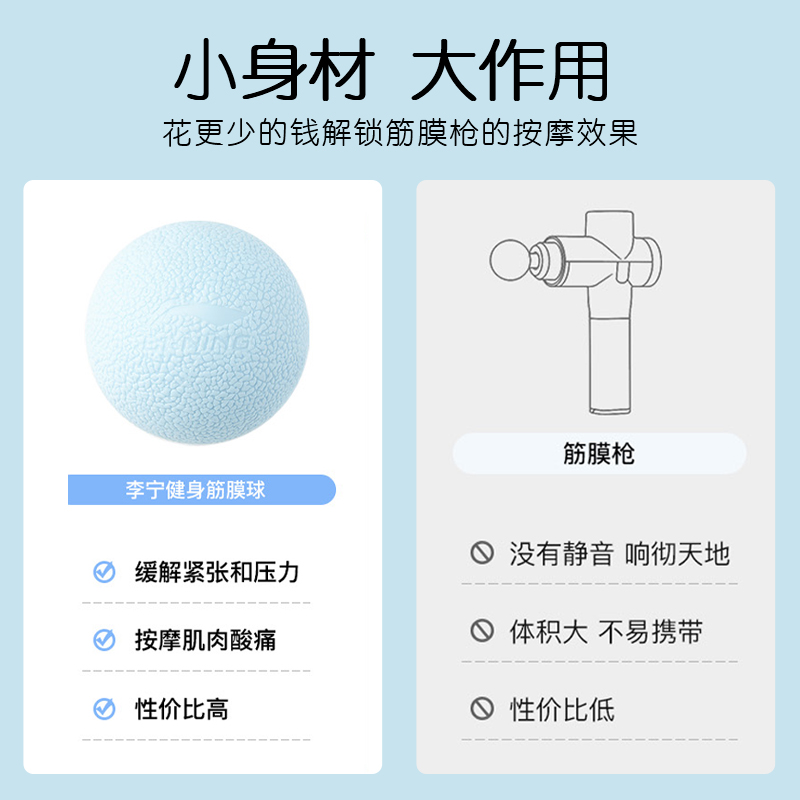 李宁筋膜球肌肉放松按摩健身球经络球颈肩足底经膜球腰背部瑜伽球
