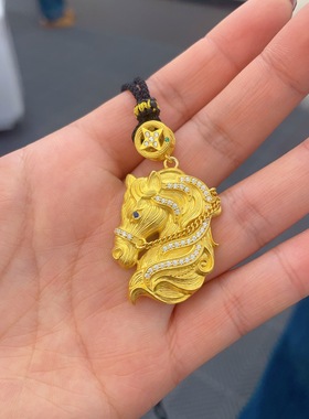 水贝黄金包银浮雕钻石情侣吊坠