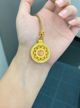 古法黄金包银罗盘吊坠女款送礼物