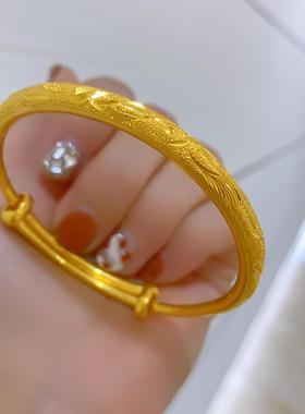 满天星推拉手镯可调节仿真黄金色